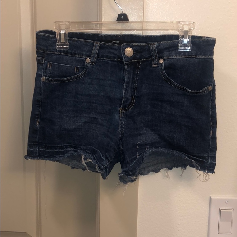 Mid rise jean shorts